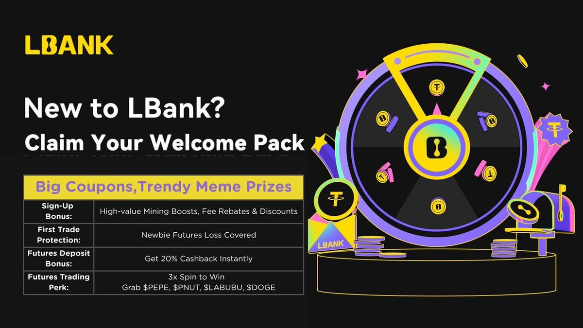 As a partner of <a href="/LBank_Exchange/">LBank.com</a> I’ve got an exclusive reward pack for new users 🔥👇
lbank.com/activity/1286-…

What you get:
• Sign-up bonus
• 10% mining boost
• 20% futures cashback
• $50+ fee rebates

First trade? Loss covered.