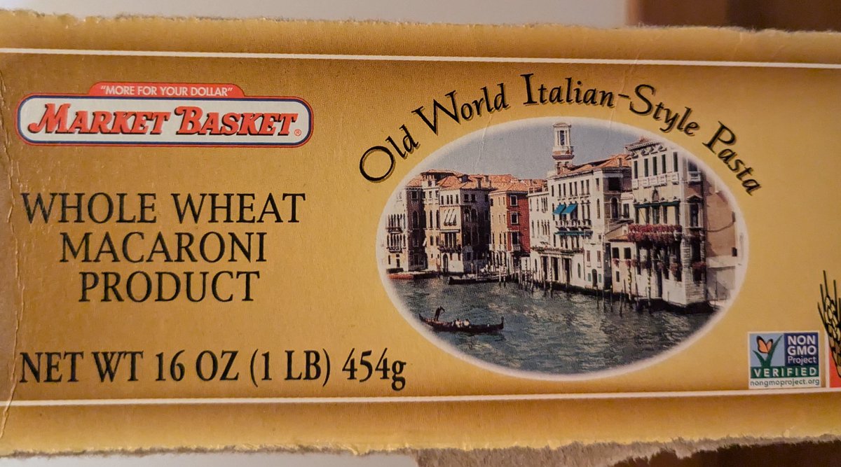 EamonDawes's tweet image. When you take a photo of your fiancee in Venice and accidentally capture the photo from the @MarketBasket pasta box 🍝