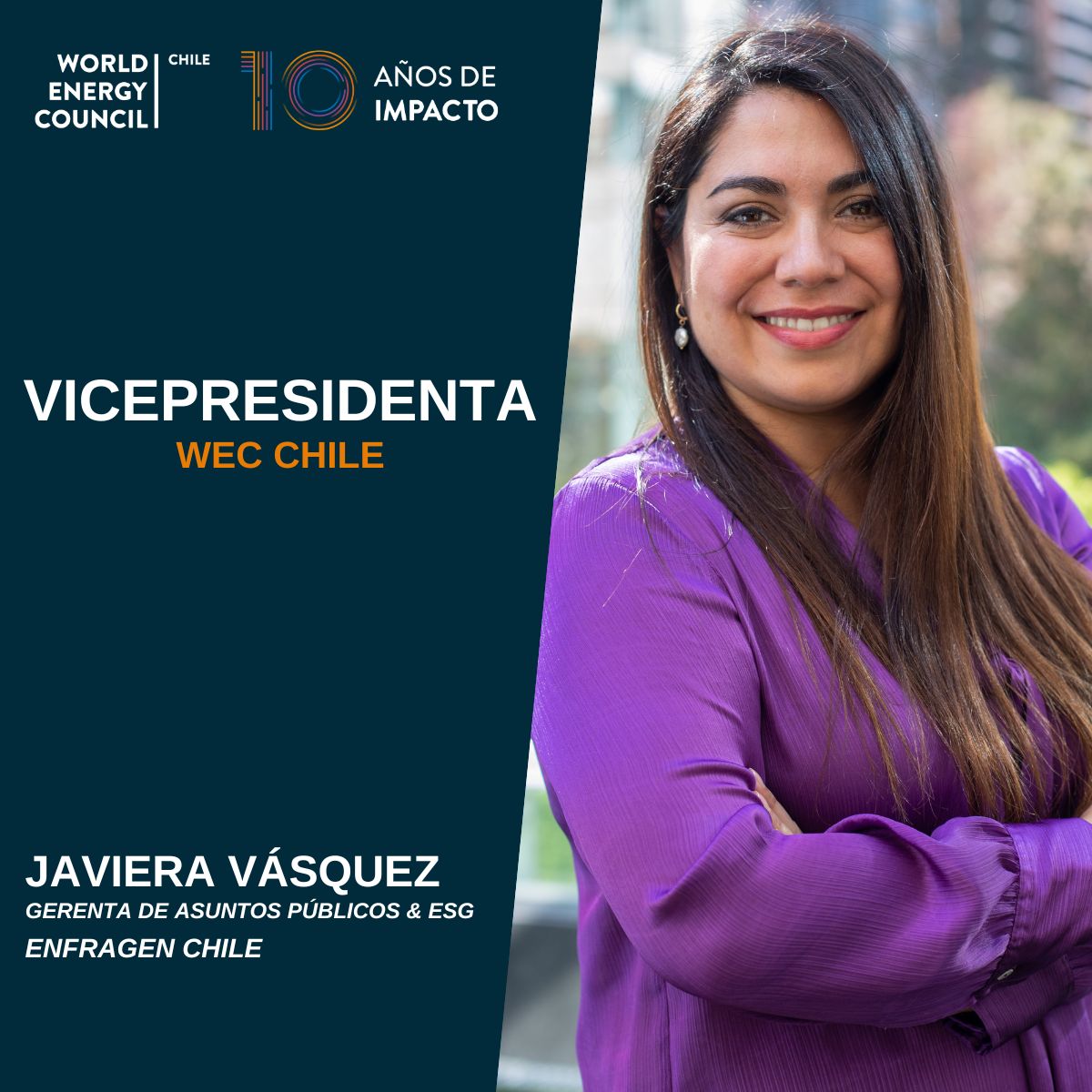 World Energy Council (WEC) Chile (@wec_chile) on Twitter photo Javiera Vásquez fue elegida como nueva Vicepresidenta de <a href="/WEC_Chile/">World Energy Council (WEC) Chile</a>. “Reafirmo mi compromiso con una transición energética justa y con un liderazgo más inclusivo y transformador”, dijo.
Un paso clave hacia una energía más sostenible, diversa y humana. 👏 wec-chile.cl/javiera-vasque… Javiera Vásquez fue elegida como nueva Vicepresidenta de <a href="/WEC_Chile/">World Energy Council (WEC) Chile</a>. “Reafirmo mi compromiso con una transición energética justa y con un liderazgo más inclusivo y transformador”, dijo.
Un paso clave hacia una energía más sostenible, diversa y humana. 👏 wec-chile.cl/javiera-vasque…
