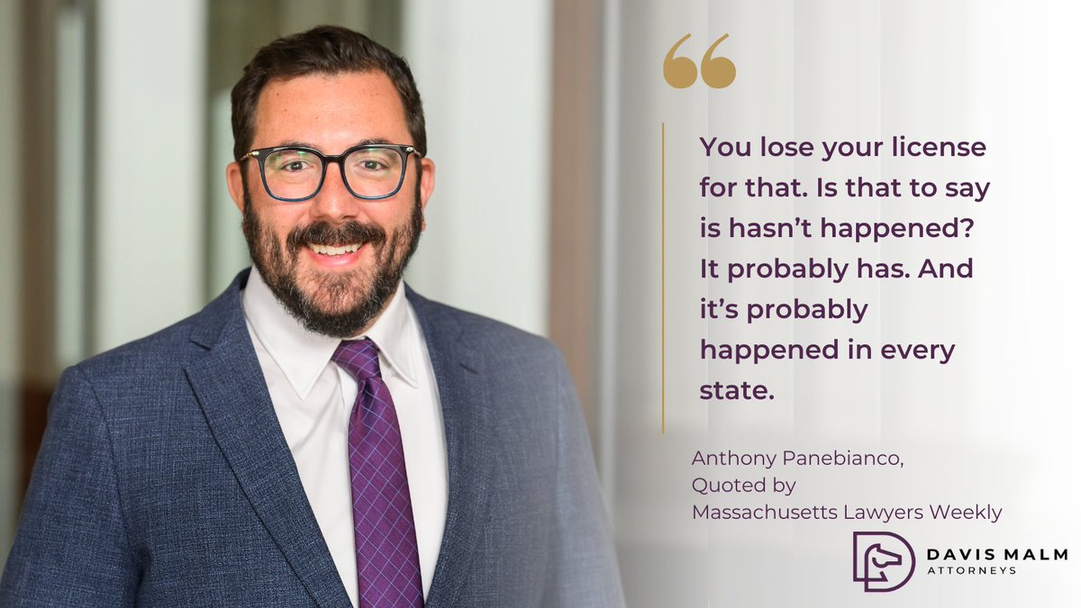 Davis Malm (@davismalm) on Twitter photo Anthony Panebianco was recently quoted in Massachusetts lawyers Weekly, discussing the hot topic of law firms using AI to generate positive reviews.
The full article can be read here: bit.ly/AItestimonials
<a href="/masslw/">Mass. Lawyers Weekly</a>
#DavisMalmintheMedia #BestinBoston #AIuse Anthony Panebianco was recently quoted in Massachusetts lawyers Weekly, discussing the hot topic of law firms using AI to generate positive reviews.
The full article can be read here: bit.ly/AItestimonials
<a href="/masslw/">Mass. Lawyers Weekly</a>
#DavisMalmintheMedia #BestinBoston #AIuse