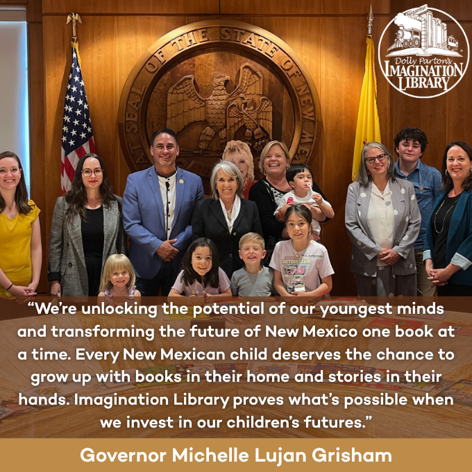 NGA (@natlgovsassoc) on Twitter photo ICYMI: <a href="/GovMLG/">Governor Michelle Lujan Grisham</a> signed an executive order last week to expand the Dolly Parton Imagination Library program (<a href="/dollyslibrary/">Imagination Library</a>), ensuring every New Mexico child from birth to age five has access to free monthly books delivered to their home. Learn more: governor.state.nm.us/2025/05/30/gov… ICYMI: <a href="/GovMLG/">Governor Michelle Lujan Grisham</a> signed an executive order last week to expand the Dolly Parton Imagination Library program (<a href="/dollyslibrary/">Imagination Library</a>), ensuring every New Mexico child from birth to age five has access to free monthly books delivered to their home. Learn more: governor.state.nm.us/2025/05/30/gov…