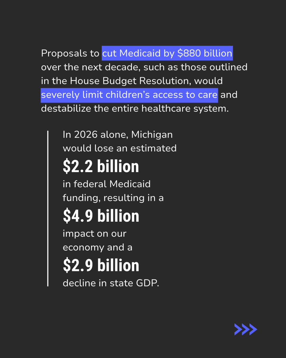 Children’s advocates and providers in the Protect MI Care coalition warned in a joint letter to Michigan’s congressional delegation that Medicaid cuts would be catastrophic for our state’s youngest citizens. 

Tell Congress to say NO to Medicaid cuts: bit.ly/42HCdvm