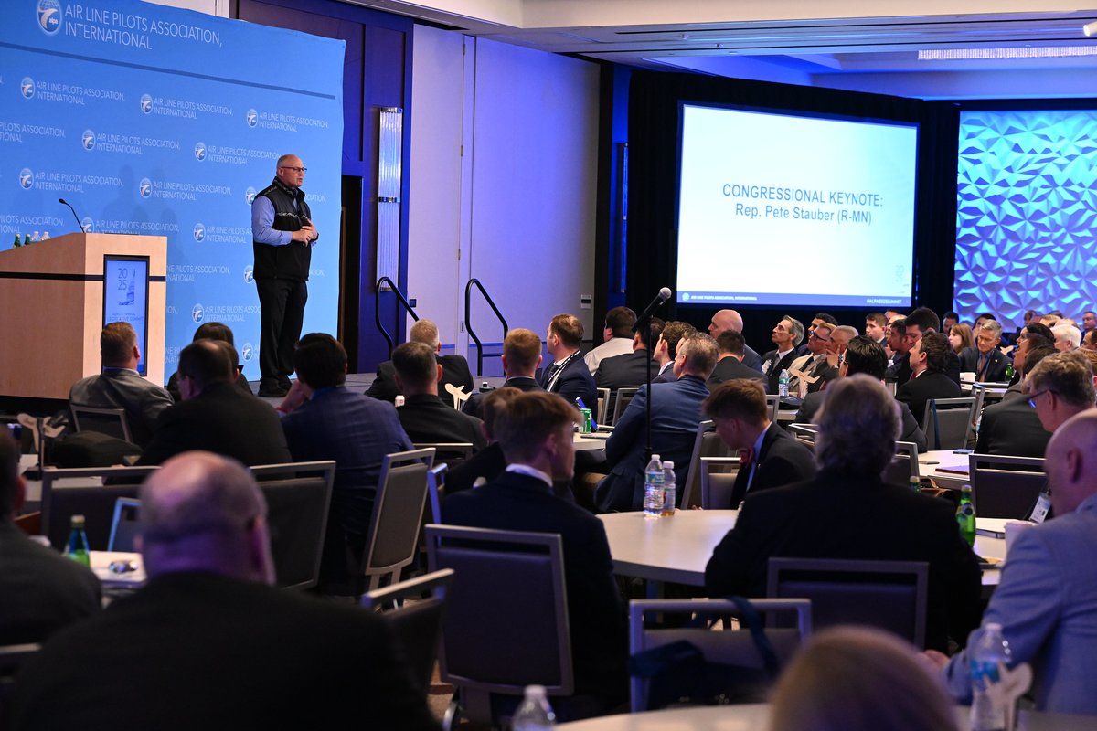 Air Line Pilots Association (@alpapilots) on Twitter photo From introducing the Mental Health in Aviation Act to securing key safety wins in the FAA Reauth Act, <a href="/RepPeteStauber/">Pete Stauber</a> has been a powerful voice for pilots on Capitol Hill. We were proud to welcome him as an #ALPA2025Summit keynote today. From introducing the Mental Health in Aviation Act to securing key safety wins in the FAA Reauth Act, <a href="/RepPeteStauber/">Pete Stauber</a> has been a powerful voice for pilots on Capitol Hill. We were proud to welcome him as an #ALPA2025Summit keynote today.