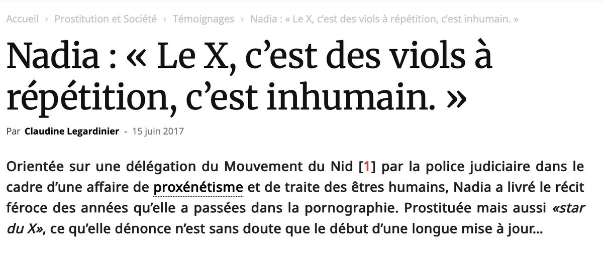"Un producteur m’a obligée à mettre le pied d’un type dans mon sexe et à lui enfiler une capote. Un autre m’a uriné dans la bouche alors que je lui faisais une fellation.

J’avais dit : pas de scato, pas d’uro, pas de zoophilie. Il a fallu que je me batte sans arrêt. J’ai connu