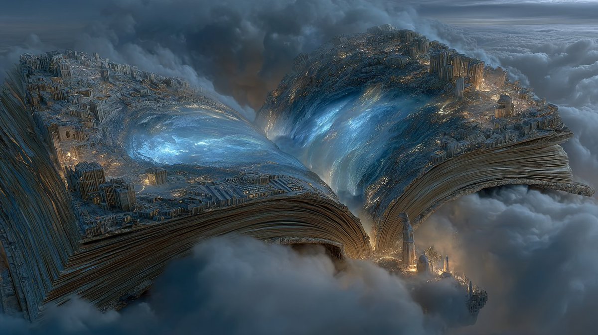 Every city was once a story. Some just chose to live between the pages.

#WorldsWithinWords #Bookscape #SurrealCities #SpaceArt