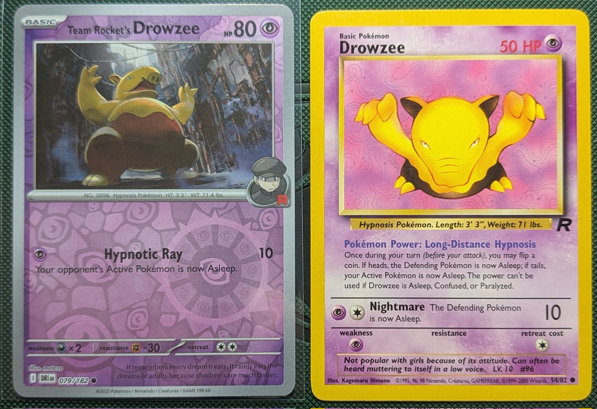 NostalgicNestEg's tweet image. #Drowzee #DestinedRivals 
VS
 Drowzee #TeamRocket

#PokemonTCG
