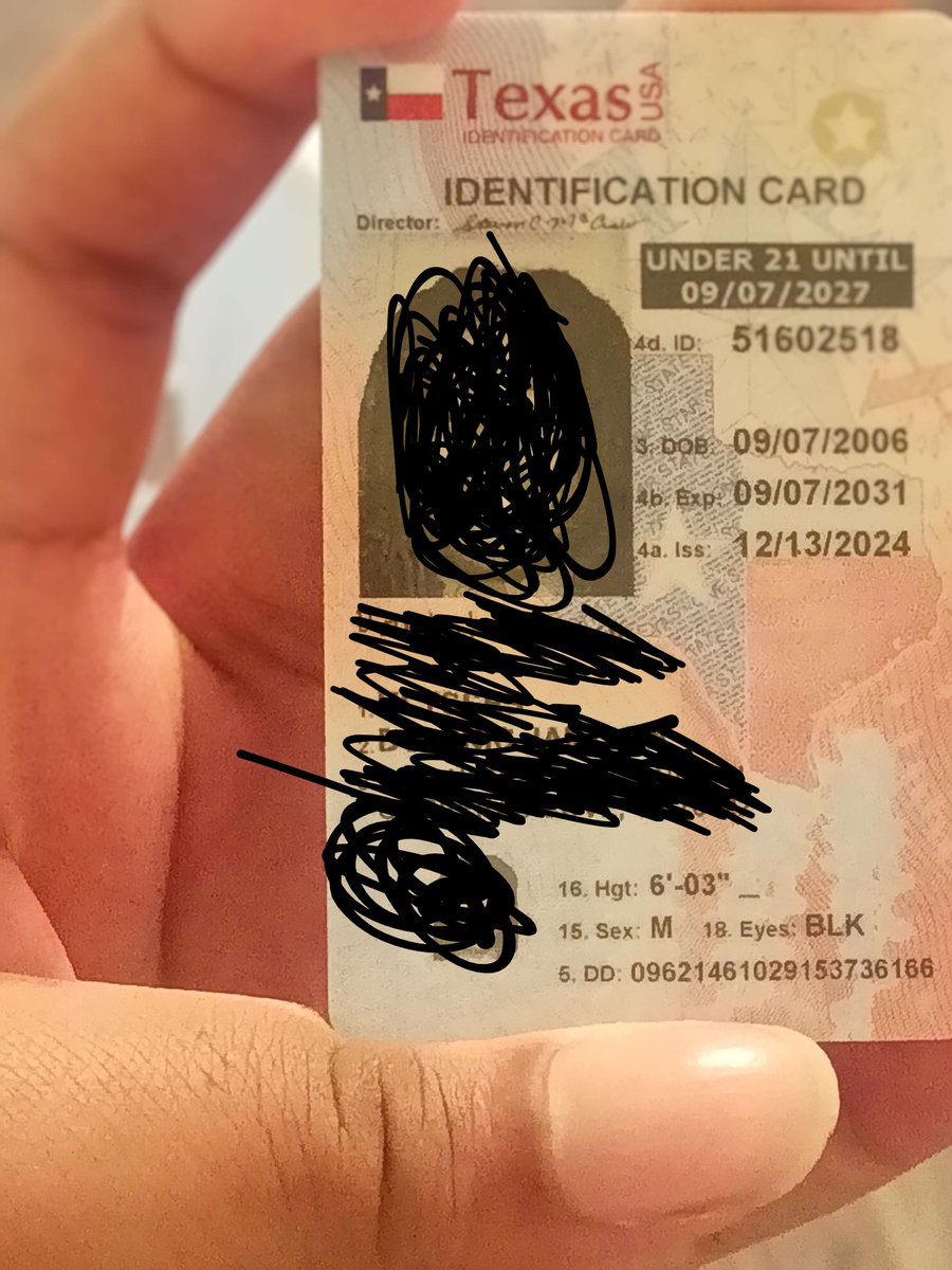 no ooc tags bc im just dead set on staying off of social media for the remainder of the year and probably the remainder of years to come.

this is the full screenshot i took of my id (blacked out for obvious reasons) that prove i am both black and 18 years old.