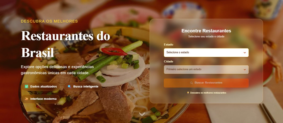 htmlaris's tweet image. se liguem no projeto que eu fiz! um site que busca restaurantes por estado/cidade e retorna informações do google pra você (através de APIs oficiais deles). alem disso, conta com sistema de filtros tambem {: