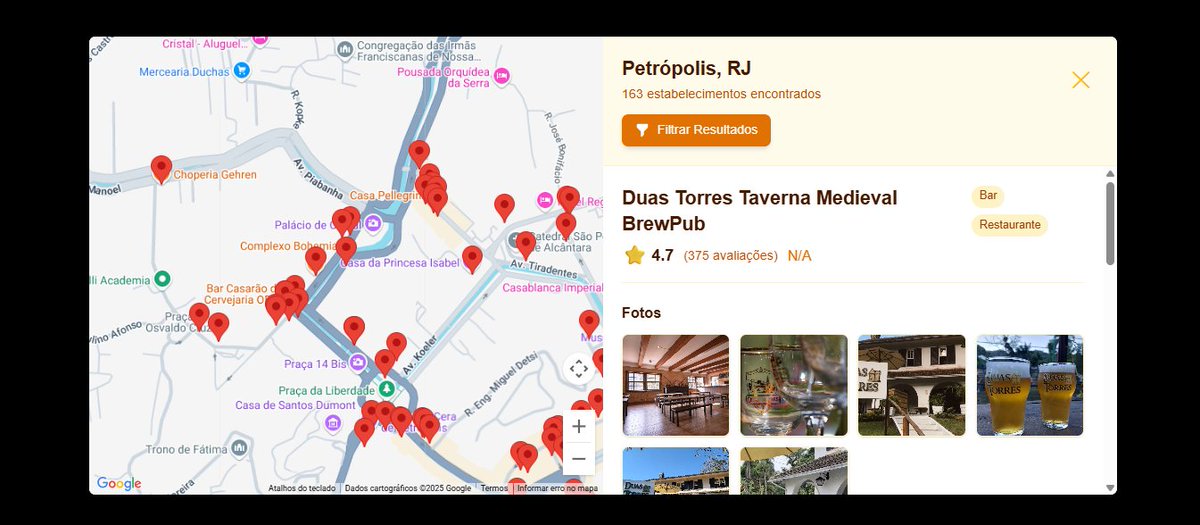htmlaris's tweet image. se liguem no projeto que eu fiz! um site que busca restaurantes por estado/cidade e retorna informações do google pra você (através de APIs oficiais deles). alem disso, conta com sistema de filtros tambem {: