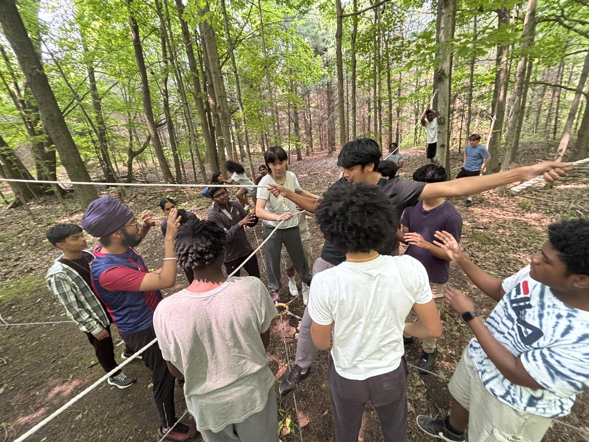 Incredible energy today from these <a href="/Notre_Dame_CSS/">Notre Dame CSS</a> grade 11 IB students, as they had a fun-filled time team-building on trail