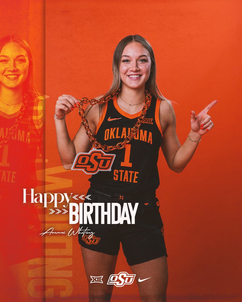 OSU Cowgirl Basketball (@osuwbb) on Twitter photo Happy birthday, <a href="/amari_whiting/">Amari Whiting</a>! We can’t wait for everybody to see you in 🟠 and ⚫️
#GoPokes Happy birthday, <a href="/amari_whiting/">Amari Whiting</a>! We can’t wait for everybody to see you in 🟠 and ⚫️
#GoPokes