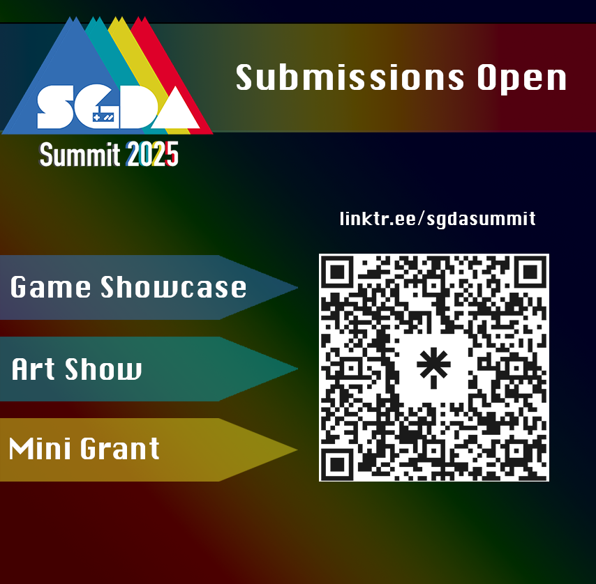 sgda_official's tweet photo. SGDA is happy to announce that we are hosting our 9th annual Summit conference online in 2025 from June 21st to June 22nd! Applications for the showcase, art show, and mini grant are now open! They’ll be open till June 13th, 11:59pm PST https://t.co/5GnaCpDv4G