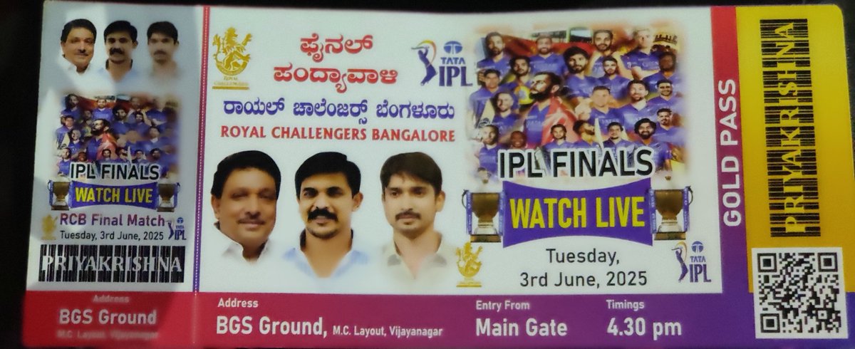 DeepakShedole's tweet photo. #RCB congratulations 🎉 Royal &amp; Loyal Support of @RCBTweets thanks to Honorable @Priyakrishna_K for this arrangement in @Bgsground where everyone can feel like in the stadium. #2025ipl #"Ee sala Cup nammadyetu" @imVkohli https://t.co/HviiR4NY3N