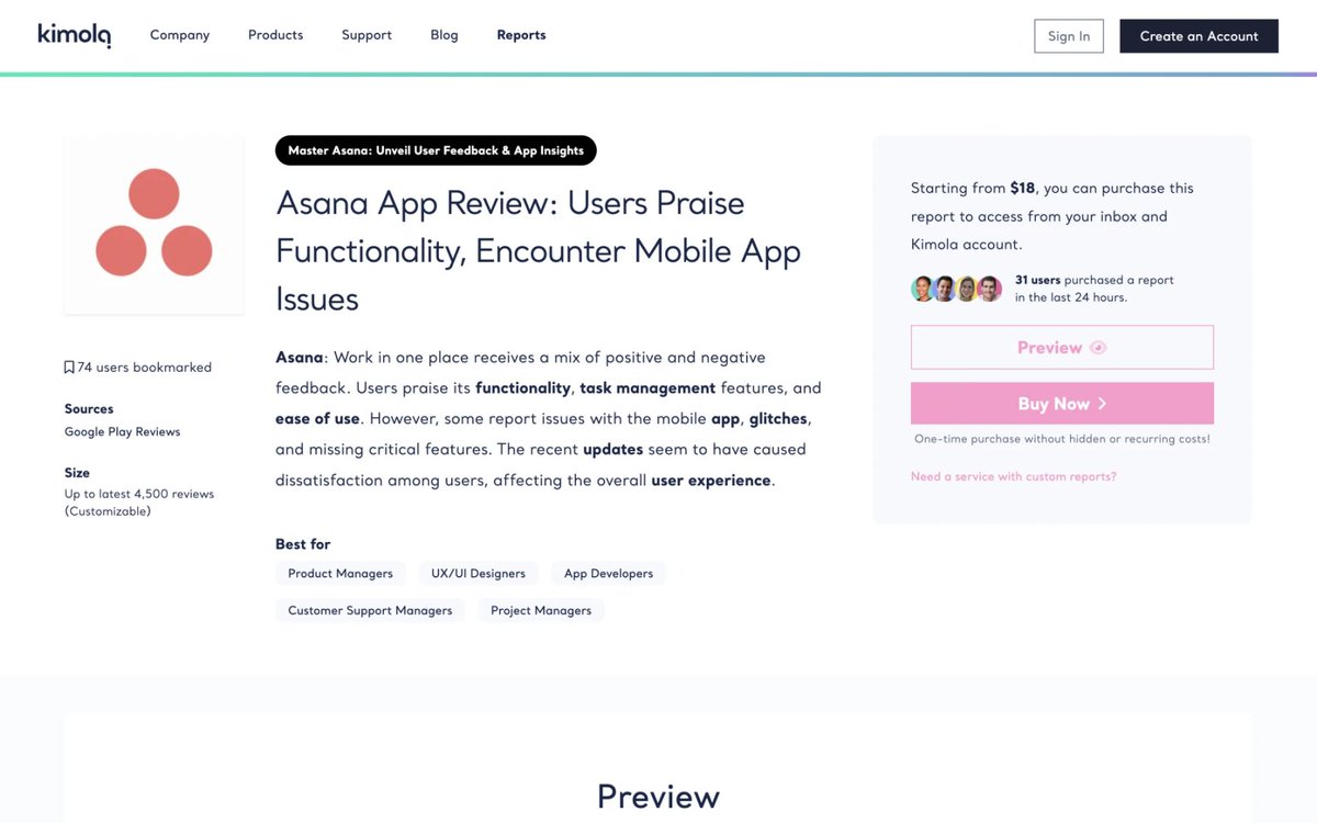 Building a new team management tool? Take a deep dive into Asana reviews to uncover what really motivates its users. Gain valuable insights into their needs and preferences to shape your software's success: kimola.com/reports/master…