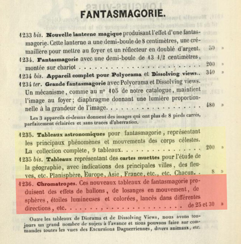 RealPreCinema's tweet image. Again, on page 16 of the Lerebours et Secretan catalogue we see listed the Tableaux astronomique #Chromotropes that were found with the Girona Fantascope in the storeroom of the then high school in 2014. #opticalinstruments