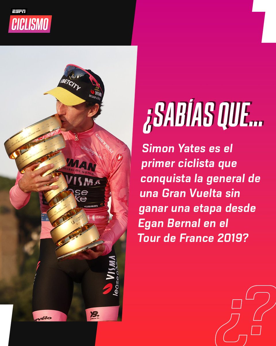Simon #Yates se quedó con el primer lugar del #GiroDItalia 2025 sin haber ganado etapas. 😱