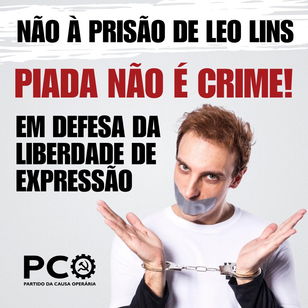 Não à prisão de Leo Lins!
Piada não é crime!
Em defesa da liberdade de expressão!