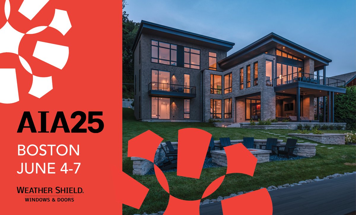 WeatherShield's tweet photo. Join Weather Shield at the 2025 AIA Conference in Boston, June 4–7! Visit us at Booth #1617 to explore our sleek, high-performance VUE and Contemporary Collections. Learn more at https://t.co/E18UGnOoyi.
#AIA2025 #Architecture #WeatherShield https://t.co/81auVIUMau