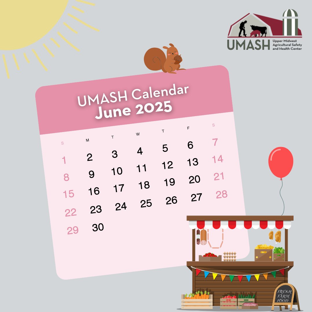 June kicks off the season for farms, fairs, festivals and fun! Whether you’re welcoming guests to your farm or showcasing livestock at the fair, use resources in this month's Farm Safety Calendar to ensure a safe and enjoyable experience for everyone.  umash.umn.edu/calendars