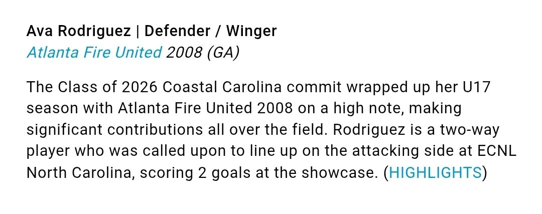 Thank you <a href="/TheSoccerWire/">SoccerWire</a>  <a href="/ECNLgirls/">ECNL Girls</a> Looking forward to the upcoming season.