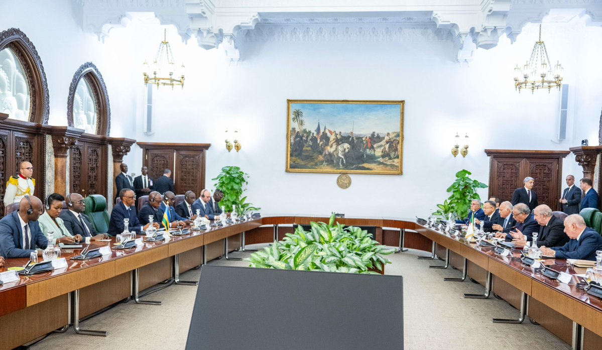 Presidency | Rwanda (@urugwirovillage) on Twitter photo President Kagame and President <a href="/TebbouneAmadjid/">عبدالمجيد تبون - Abdelmadjid Tebboune</a> led bilateral discussions with their delegations before witnessing the signing of agreements on Air Service, Visa Exemption, Communication, Police, Pharmaceutical Industries, Higher Education, Agriculture, Entrepreneurship, President Kagame and President <a href="/TebbouneAmadjid/">عبدالمجيد تبون - Abdelmadjid Tebboune</a> led bilateral discussions with their delegations before witnessing the signing of agreements on Air Service, Visa Exemption, Communication, Police, Pharmaceutical Industries, Higher Education, Agriculture, Entrepreneurship,
