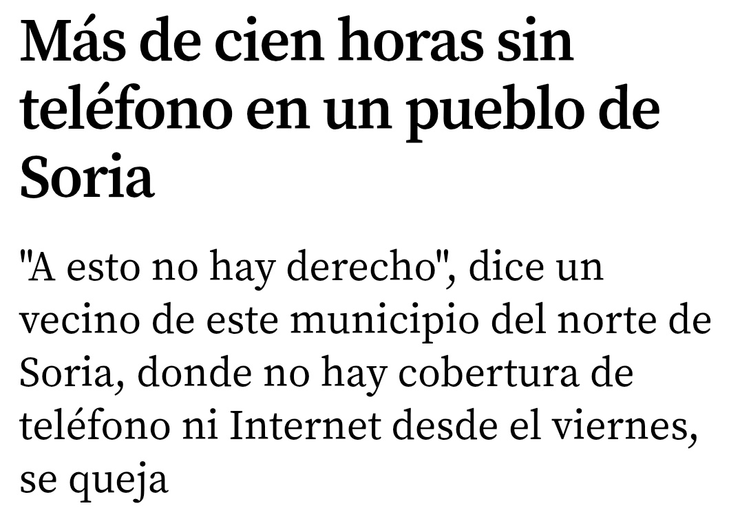 Más de 100 horas sin teléfono en un pueblo de Soria. <a href="/movistar_es/">Movistar España</a> <a href="/Movistar/">Movistar</a>