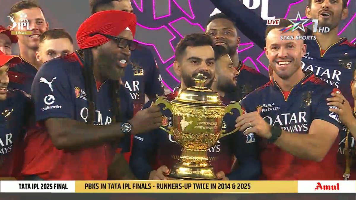 A H INDIA 🇮🇳✋ (@abdulha88272737) on Twitter photo RCB lifts the trophy after so many long years #RCBLiftsTrophy
#ConCongratulations <a href="/RCBTweets/">Royal Challengers Bengaluru</a>
RCB lifts the trophy after so many long years #RCBLiftsTrophy
The 18 Virat
#RCBvsPBKS
#ViratKohli𓃵
Congratulations RCB
#IPL2025Final
Vijay Mallya #trophy
#EeSalaCupNamde
#rcbwin RCB lifts the trophy after so many long years #RCBLiftsTrophy
#ConCongratulations <a href="/RCBTweets/">Royal Challengers Bengaluru</a>
RCB lifts the trophy after so many long years #RCBLiftsTrophy
The 18 Virat
#RCBvsPBKS
#ViratKohli𓃵
Congratulations RCB
#IPL2025Final
Vijay Mallya #trophy
#EeSalaCupNamde
#rcbwin