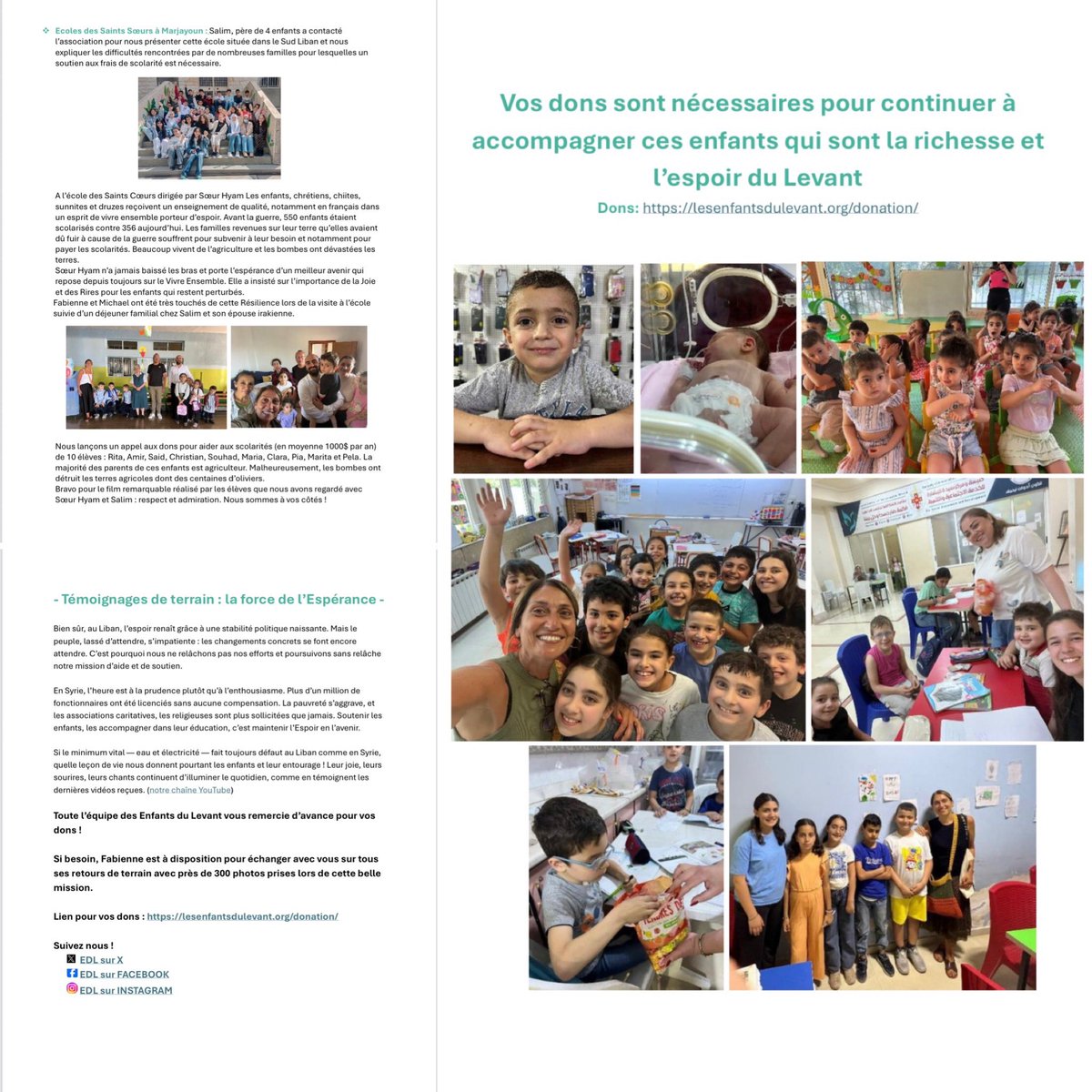 Bonne lecture 📖 😍:

Compte-rendu de notre dernière mission au 🇱🇧 et en 🇸🇾 

lesenfantsdulevant.org/missions-reali…

Merci pour vos dons: lesenfantsdulevant.org/donation/