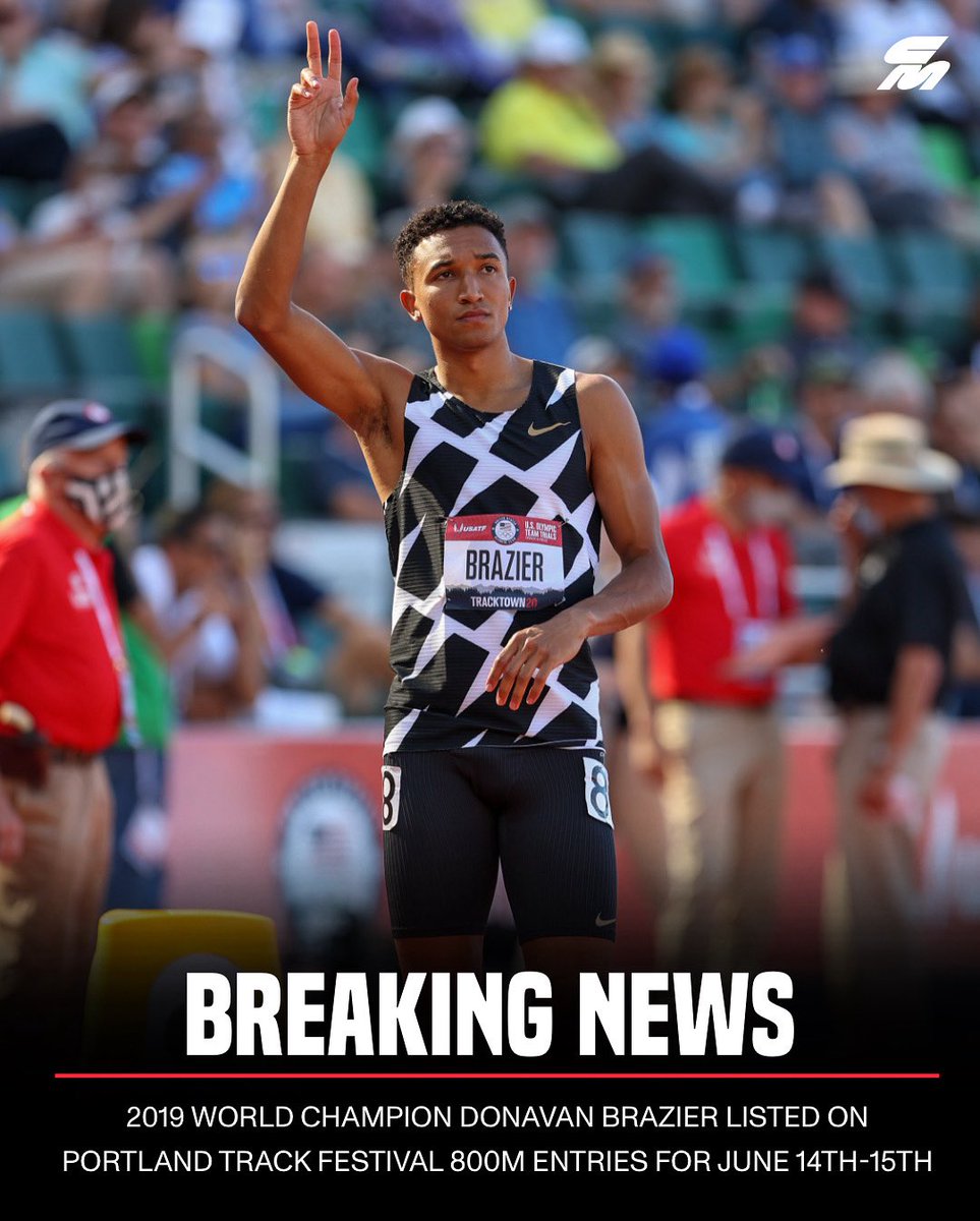 The comeback we’ve all been waiting for…

2019 800m World champion Donavan Brazier is listed among the entries for the <a href="/PortlandTrack/">Portland Track</a> Festival on June 14th-15th. The former American record holder has not raced since the 2022 World Championships 800m semifinals and has dealt with
