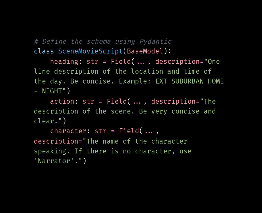 .txt (@dottxtai) on Twitter photo Check out this cool project by <a href="/aastroza/">Alonso Astroza 🤖</a> to automatically convert any TV stream into a real-time movie script! Amazingly cool project using Outlines to enforce movie script formatting, and generally an impressive project.
Here's the entire JSON schema he uses.
Repo below Check out this cool project by <a href="/aastroza/">Alonso Astroza 🤖</a> to automatically convert any TV stream into a real-time movie script! Amazingly cool project using Outlines to enforce movie script formatting, and generally an impressive project.
Here's the entire JSON schema he uses.
Repo below