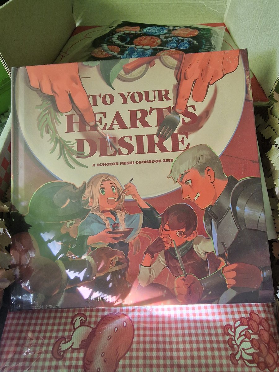 Agalatea 💙💛 (@agalateadragon) on Twitter photo <a href="/dunmeshizine/">Dungeon Meshi Cookbook Zine 🍖</a> just picked it up from post office. I'm very impressed with book quality and cool merch. Totally worth it ❤️ <a href="/dunmeshizine/">Dungeon Meshi Cookbook Zine 🍖</a> just picked it up from post office. I'm very impressed with book quality and cool merch. Totally worth it ❤️