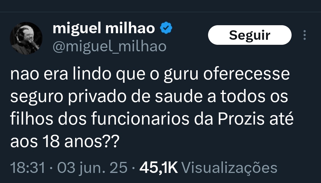Que visionário. Nenhuma empresa em Portugal se lembrou disso. Lembraram se antes de fazer para o agregado familiar todo e sem limite de idade. 
Que guru fraquinho.