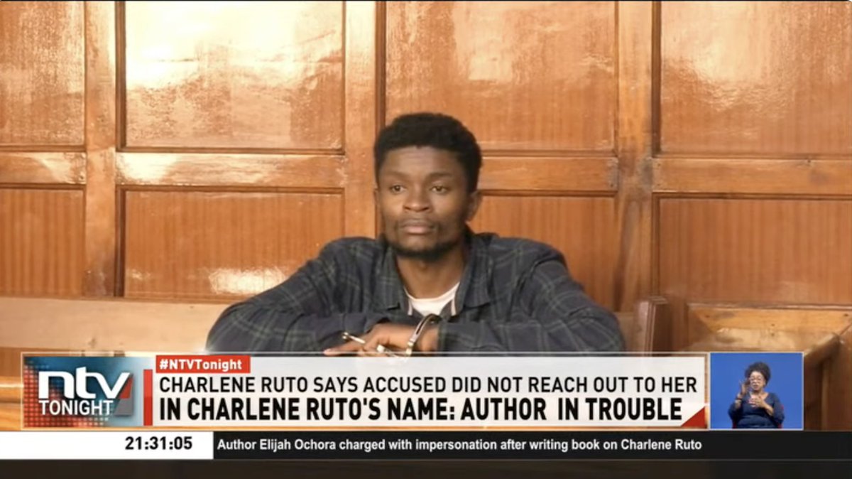 Nairobi man in court for writing a book in Charlene Ruto's name

ow.ly/tAEV50W3Gat