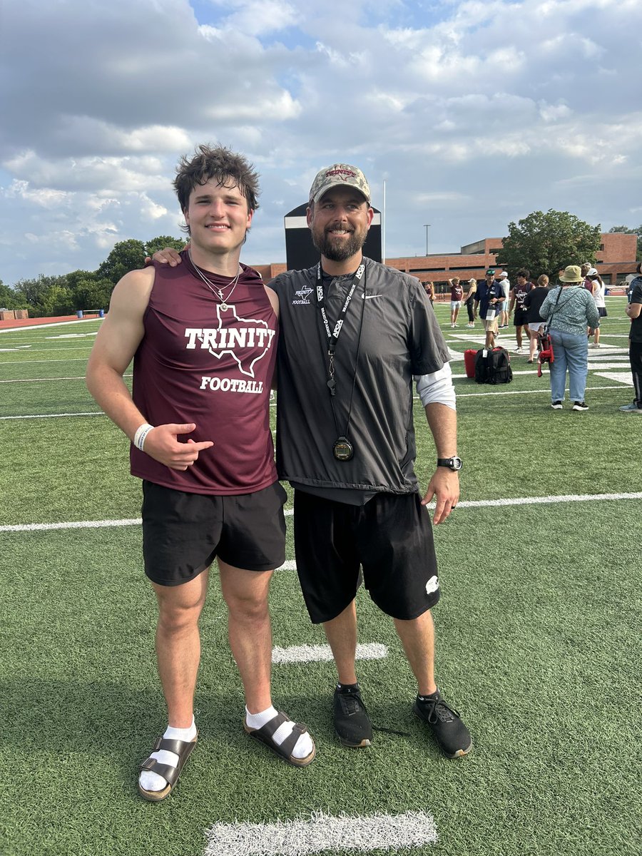 Luke Ghormley (@luke_ghormley) on Twitter photo Had a good time at the <a href="/TUFootballTX/">Trinity University Football</a> camp today! It was awesome to finally meet <a href="/coach_jonke/">Mitchell Jonke</a> <a href="/coach_smcgowan/">Sean McGowan</a> <a href="/Bcoyle01/">Brandon Coyle</a> <a href="/CoachBhakta/">Satyen Bhakta</a> <a href="/CoachMichalak/">Coach Michalak</a> <a href="/CoachGezella/">Coach Gezella</a>
<a href="/coachrsmith12/">Coach Ryan Smith</a> <a href="/GHSMustangsFB/">GHSMustangsFootball</a> Had a good time at the <a href="/TUFootballTX/">Trinity University Football</a> camp today! It was awesome to finally meet <a href="/coach_jonke/">Mitchell Jonke</a> <a href="/coach_smcgowan/">Sean McGowan</a> <a href="/Bcoyle01/">Brandon Coyle</a> <a href="/CoachBhakta/">Satyen Bhakta</a> <a href="/CoachMichalak/">Coach Michalak</a> <a href="/CoachGezella/">Coach Gezella</a>
<a href="/coachrsmith12/">Coach Ryan Smith</a> <a href="/GHSMustangsFB/">GHSMustangsFootball</a>