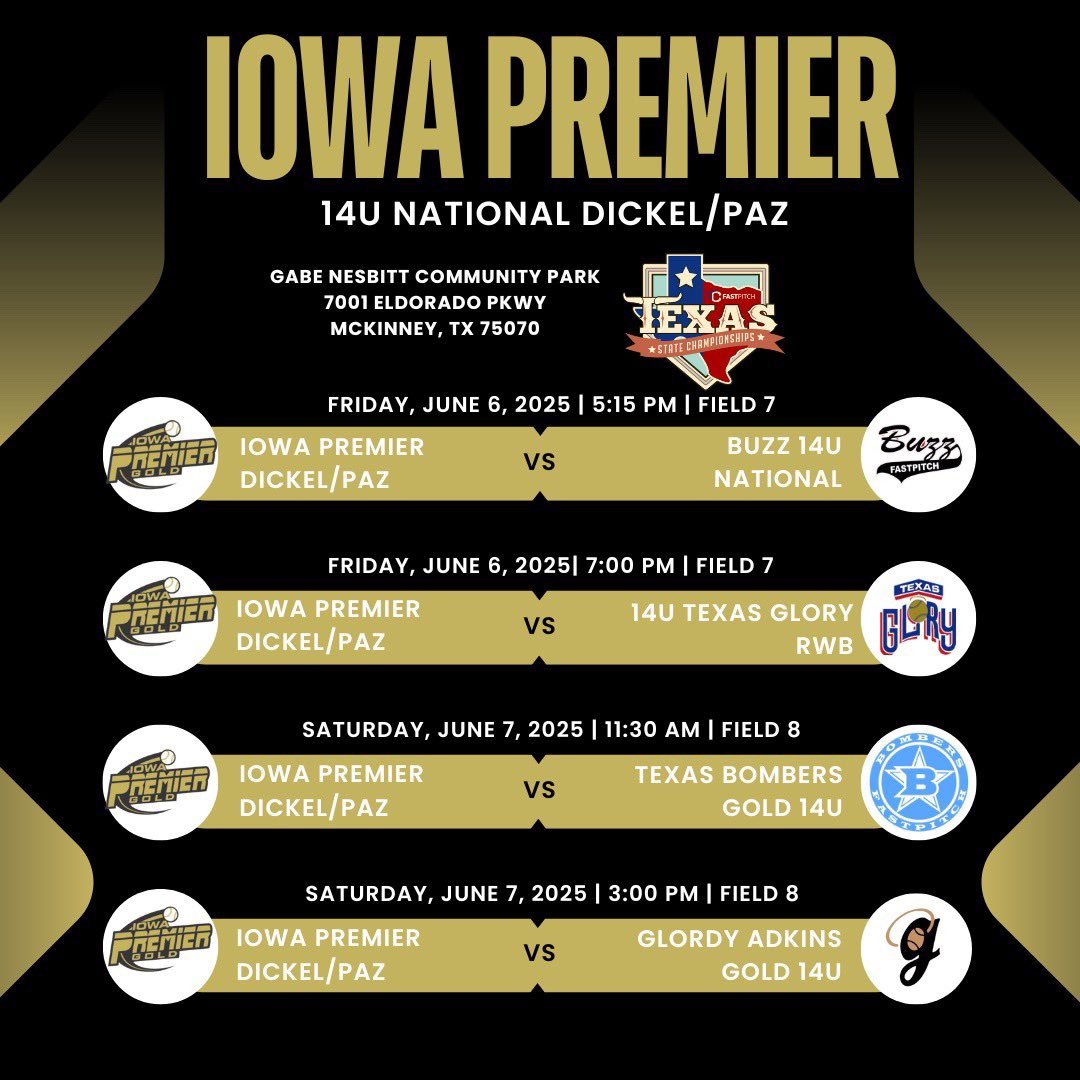 Colbie Tressel 2029 (@colbietressel) on Twitter photo Schedule for this weekend!! Can’t wait to hit the field with my girls in Texas! <a href="/OliviaHPaz1997/">Olivia Paz</a> <a href="/IowaPremierFP/">Iowa Premier Fastpitch</a> <a href="/Coach_Bolden/">Jason Bolden</a> Schedule for this weekend!! Can’t wait to hit the field with my girls in Texas! <a href="/OliviaHPaz1997/">Olivia Paz</a> <a href="/IowaPremierFP/">Iowa Premier Fastpitch</a> <a href="/Coach_Bolden/">Jason Bolden</a>