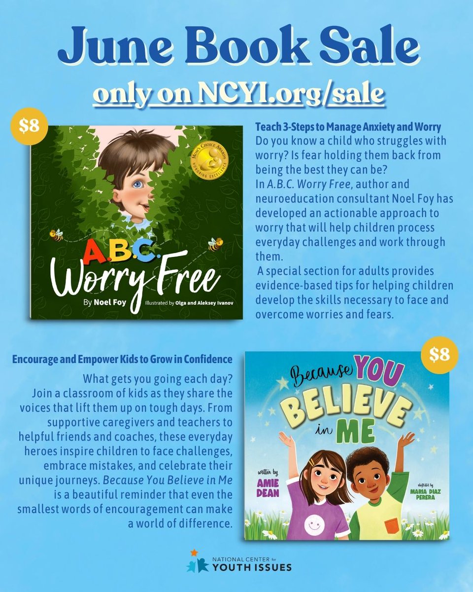🚨It's a sale! Each month, we are offering limited time sales on various NCYI titles! These special prices will only be on our website.
NCYI.org/sale
#sale #kidsbooks #picturebooks #kidsbookswelove