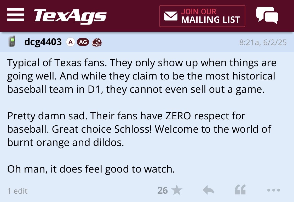 Think about how fun it was to watch the biggest collapse in college baseball history (and getting the sweep 🧹). 😂😂😂😂😂😂😂😂😂😂😂😂😂