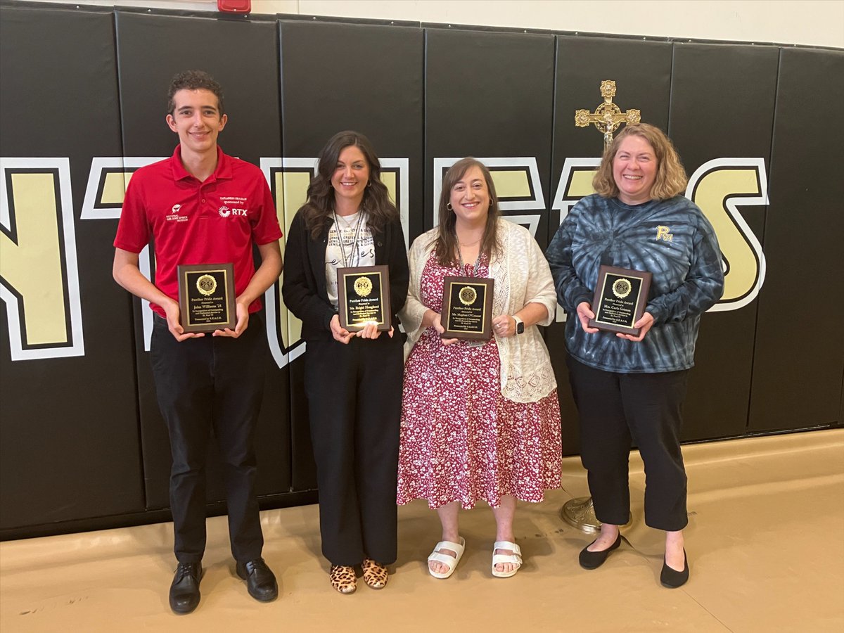 Congratulations to the recipients of this year's REACH Panther Pride awards: John Williams ’25, Ms. Brigid Hoagland, Ms. Meghan O'Connor, and Mrs. Carla Grimm! We are grateful for all you do! Read more: bit.ly/3Zfz4Rs