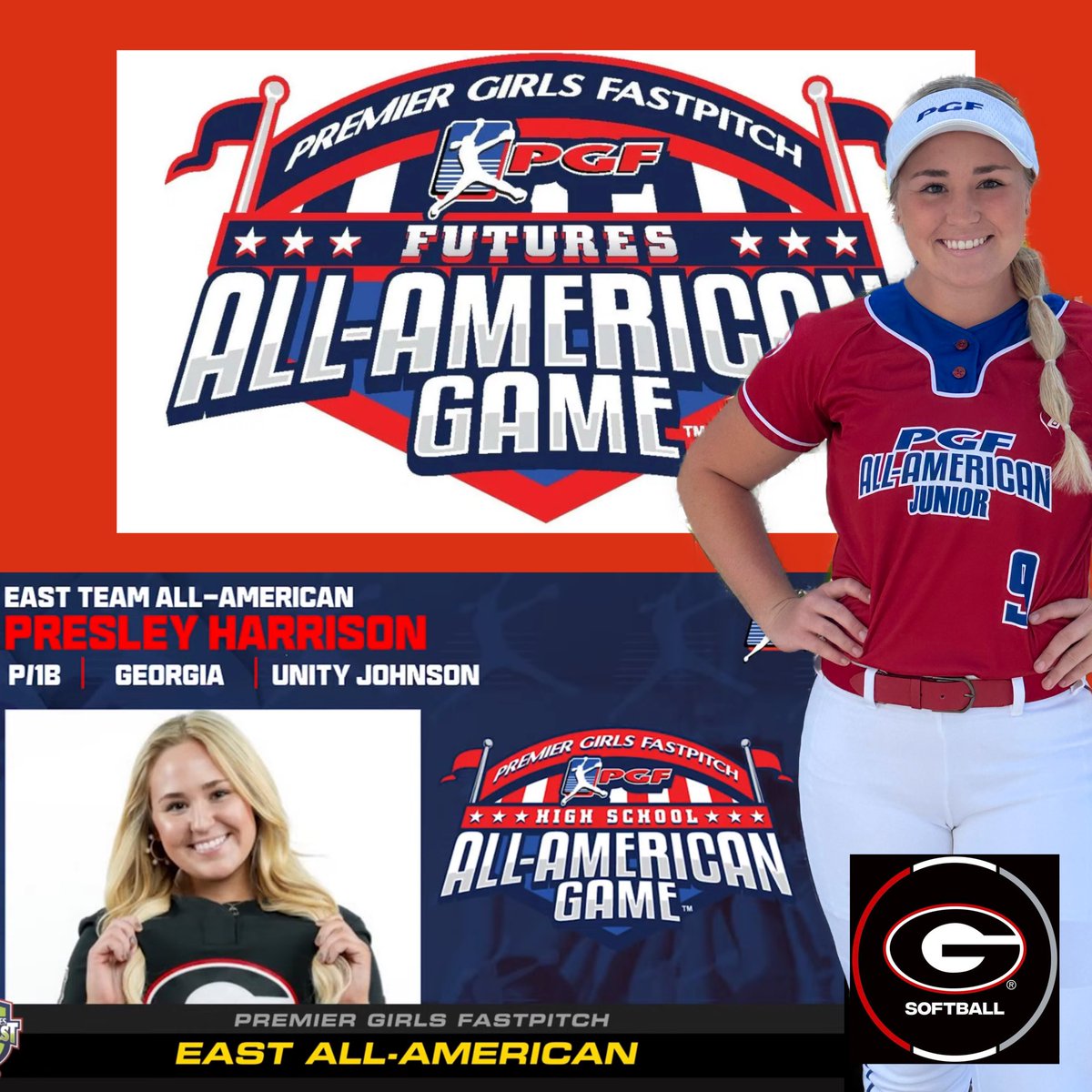 PresleyHarris10's tweet image. Thank you @PGFnetwork @LineDsoftball @espn for investing in us! California dreaming ☝️ more time! Happy to represent the class of 2025 East team! Can’t wait. ☀️🏖️& 🥎
@Unity18uJohnson ➡️PGF Nationals (ESPNU)
@UGASoftball ➡️St.Pete Clearwater Invt. (ESPN)
~Thank YOU!~