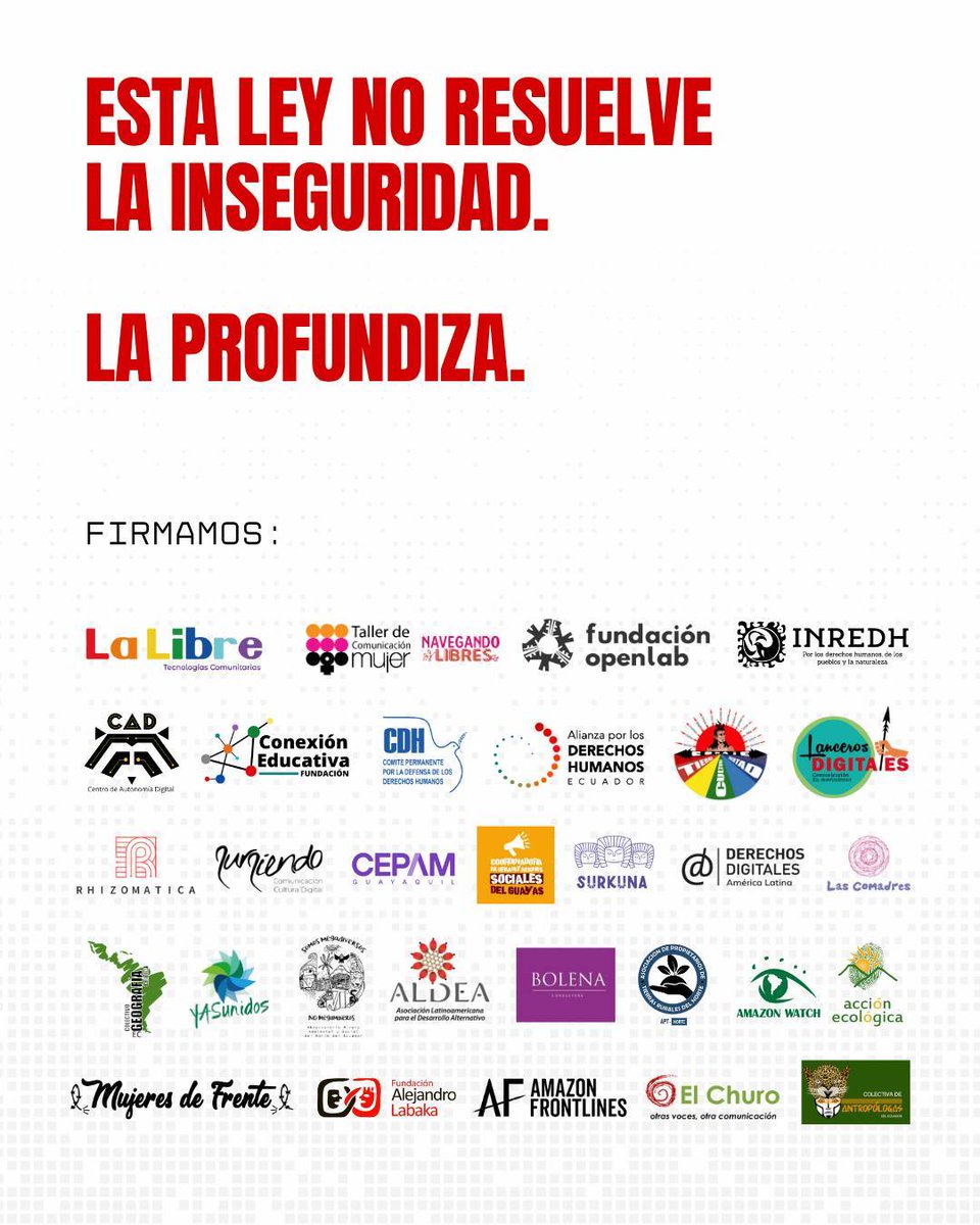 CONAIE (@conaie_ecuador) on Twitter photo Hoy, la #Conaie junto a diversas organizaciones, levantamos la voz contra una amenaza silenciosa. El Proyecto de Ley Orgánica de Inteligencia, Inteligencia Estratégica y Contrainteligencia que está en discusión en la <a href="/AsambleaEcuador/">Asamblea Nacional</a> no responde a la inseguridad que vivimos. En Hoy, la #Conaie junto a diversas organizaciones, levantamos la voz contra una amenaza silenciosa. El Proyecto de Ley Orgánica de Inteligencia, Inteligencia Estratégica y Contrainteligencia que está en discusión en la <a href="/AsambleaEcuador/">Asamblea Nacional</a> no responde a la inseguridad que vivimos. En
