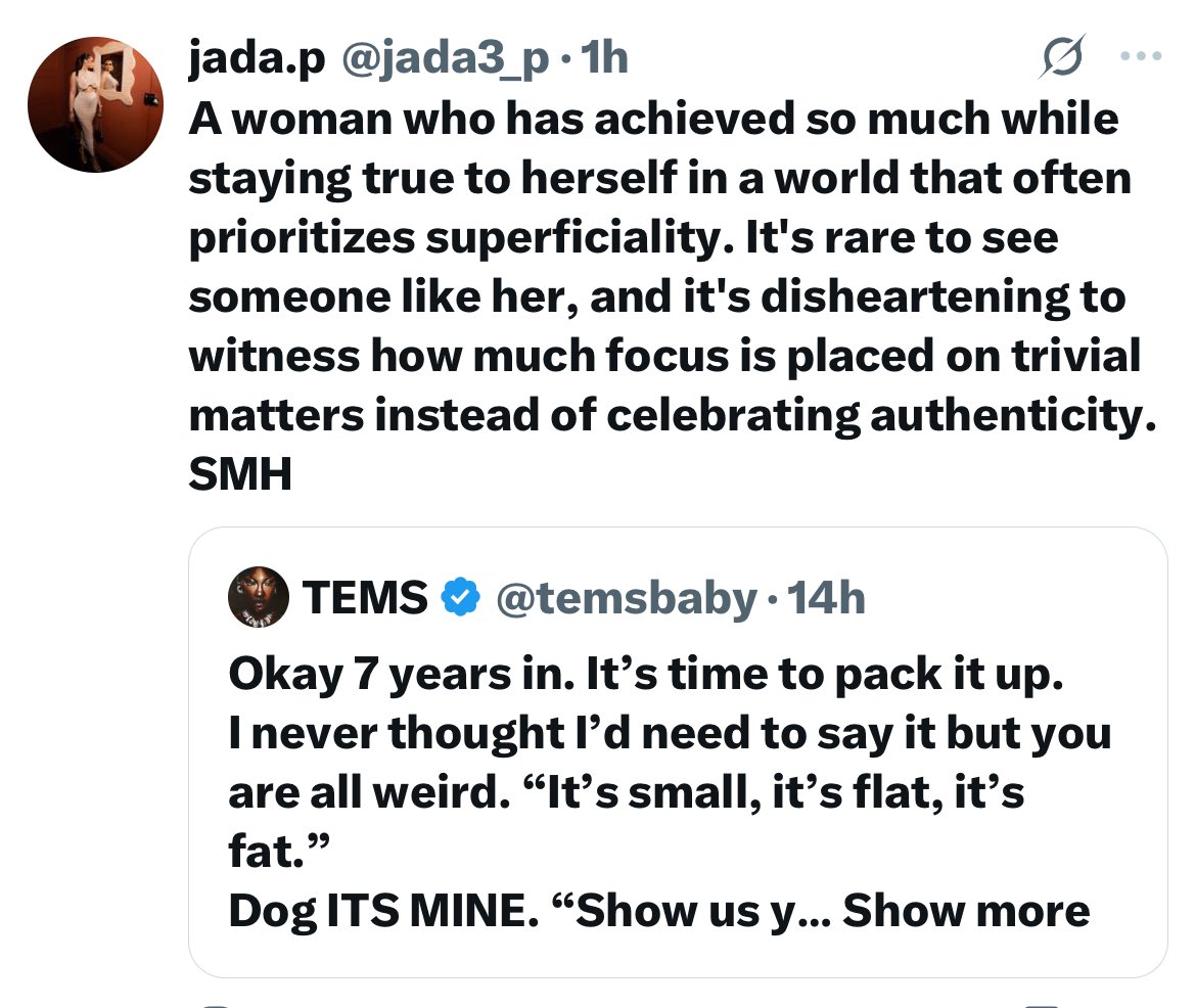 hopefortv's tweet image. Women supporting women 

Wizkid number 1, Jada p supports Tems