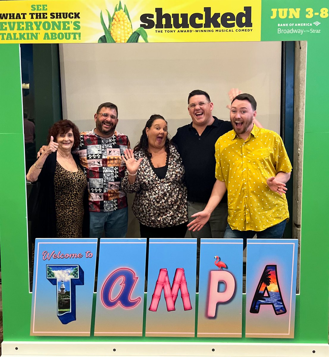 Finally got to see <a href="/Shucked_Musical/">Shucked</a> sing about TAMPA in TAMPA! 

What a great full circle moment from being surprise on Broadway during the Travelin’ Song. 🌽