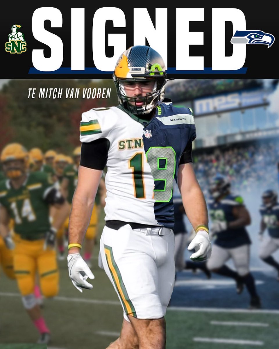 Division 1 Rejects (@d1_rejects) on Twitter photo Signed sealed and delivered ✍️
<a href="/SNCfootball/">St. Norbert Football</a> TE <a href="/m_vanvooren14/">Mitchell Van Vooren</a> has signed with the <a href="/Seahawks/">Seattle Seahawks</a> . From D1 Hurdler to D3 Football Player, and now to the NFL 🫡
#NFL | #D3FB | #Seahawks Signed sealed and delivered ✍️
<a href="/SNCfootball/">St. Norbert Football</a> TE <a href="/m_vanvooren14/">Mitchell Van Vooren</a> has signed with the <a href="/Seahawks/">Seattle Seahawks</a> . From D1 Hurdler to D3 Football Player, and now to the NFL 🫡
#NFL | #D3FB | #Seahawks