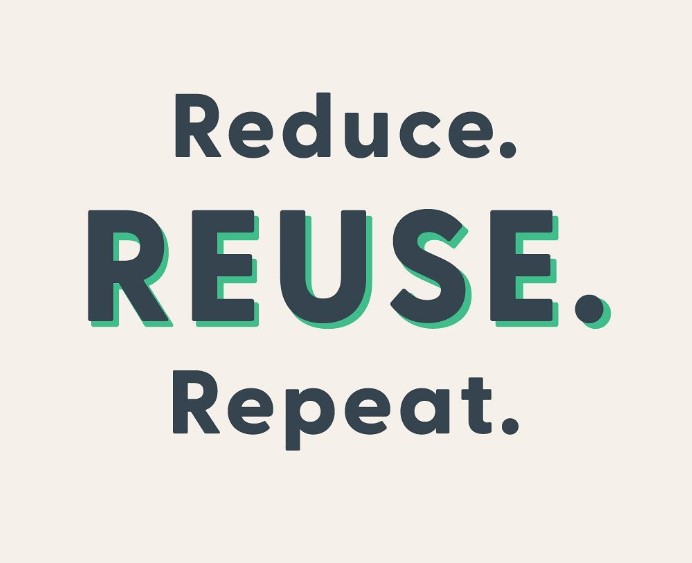 𝗥𝗘𝗗𝗨𝗖𝗘 &amp; 𝗥𝗘𝗨𝗦𝗘: To reduce waste, both by buying less and reusing what you have, consider purchasing items with less packaging, opting for durable and reusable options, and finding new uses for items you already own.