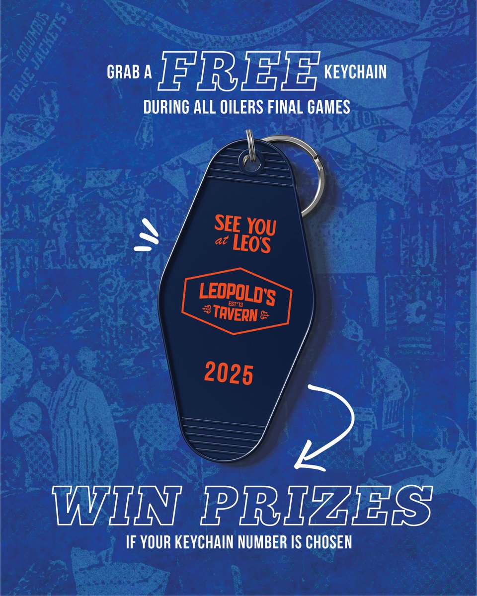 WATCH &amp; WIN IN EDMONTON! 🏆 

Join us for any of the Cup Final games in Edmonton and receive a FREE limited edition Oil keychain. Throughout the finals we will be announcing different keychain numbers that have won prizes - we're giving away over $1000 worth of prizes. 🤯