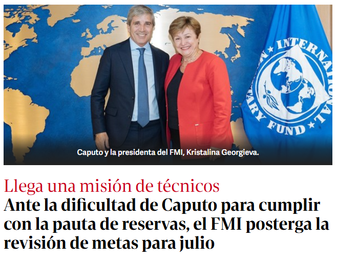 Hicieron el ajuste, según ellos, más grande de la historia, recortaron, despidieron, devaluaron. De todas maneras pidieron miles de millones prestado.

Ahora no pueden pagar las cuentas. No tiene remate

#milei #caputo #fmi #reservas #hijosdeputa