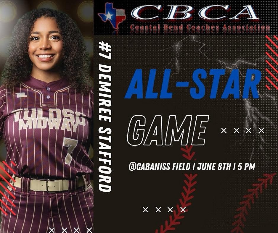 Congratulations to ⭐️ Demiree Stafford ⭐️ for being selected to the 2025 Coastal Bend Coaches Association All-Star Team! 🥎 

Come out and watch Demiree play as a Cherokee one last time as she will be representing Tuloso-Midway in the CBCA’s Softball All-Star Game on June 8th