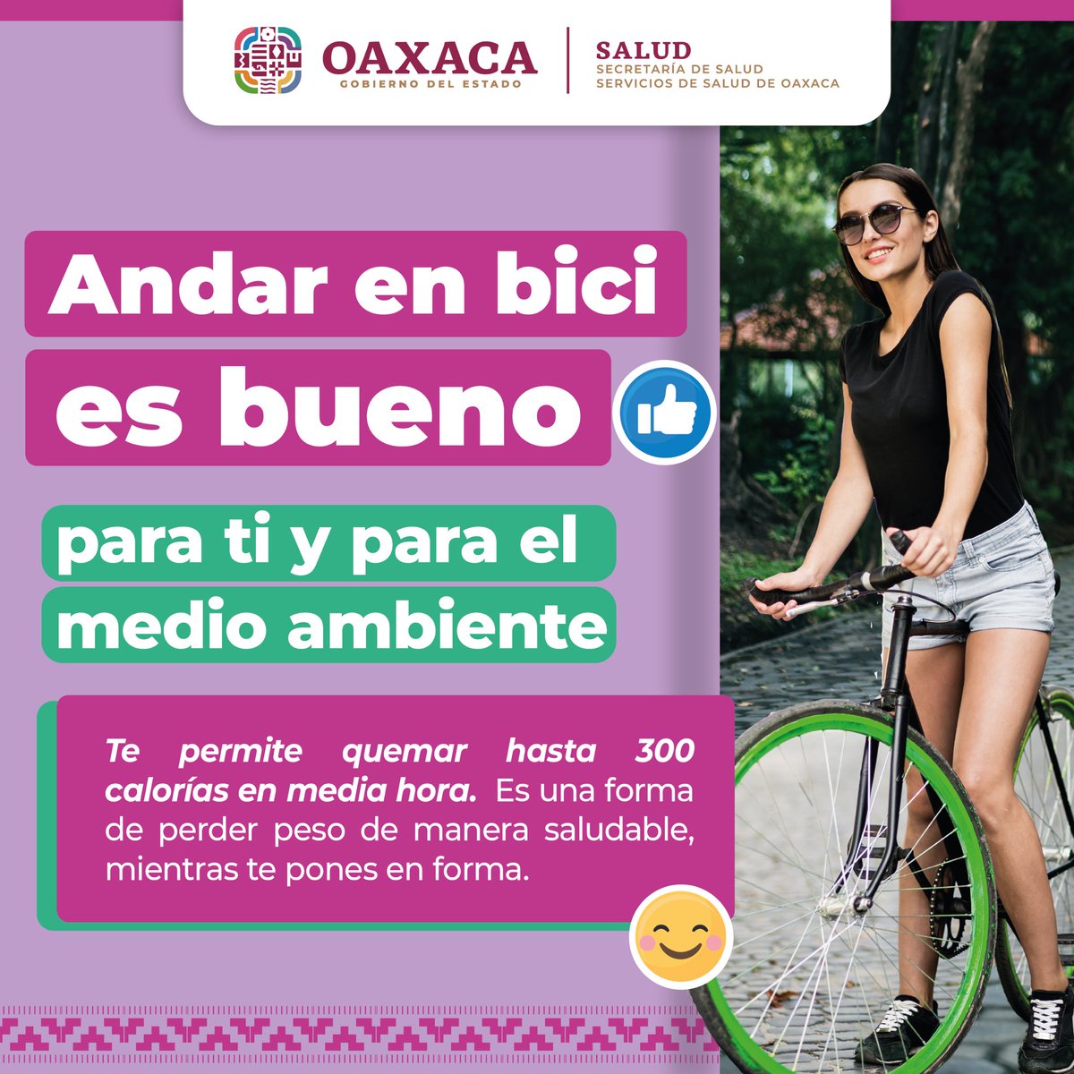 🚴‍♀️✨ ¡Andar en bici no solo te mueve… también te transforma! 🌱🌎

Cada pedaleo libera tu mente de pensamientos negativos, oxigena tu cerebro 🧠, reduce el estrés y aleja la depresión.

🌞 Respiras mejor
💪 Te llenas de energía
😊 Te vuelves más positivo
♻️ Y ayudas al planeta