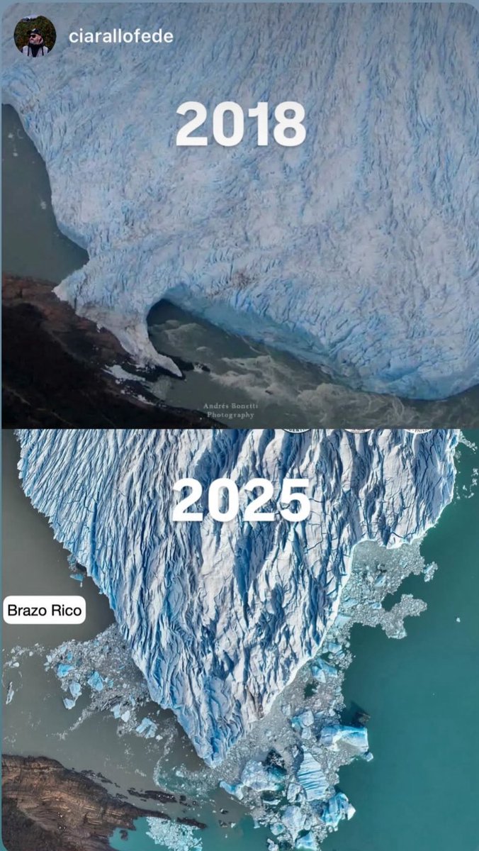 Cambios en el frente del Glaciar Perito Moreno