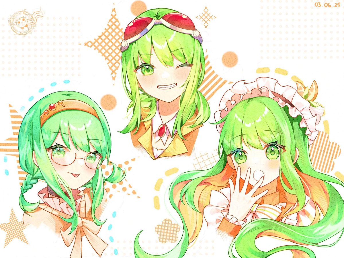 いろんな髪型のGUMIちゃん！

GUMI in various hairstyles 💚🥕 

#合成音声キャラヘアアレンジ部 #GUMI